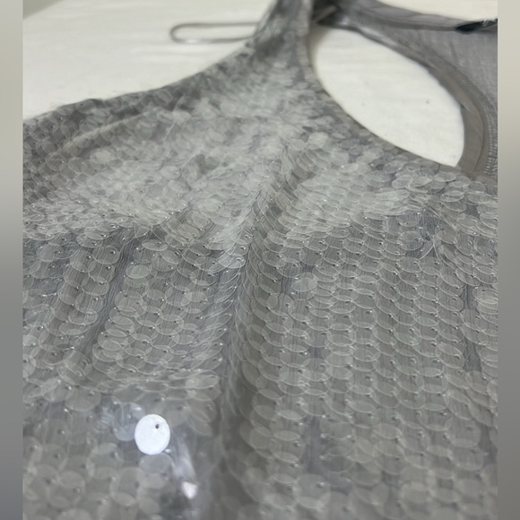 Zara Clear Plastic Sequins Tank Top Gray Sz L NWT - Picture 11 of 16